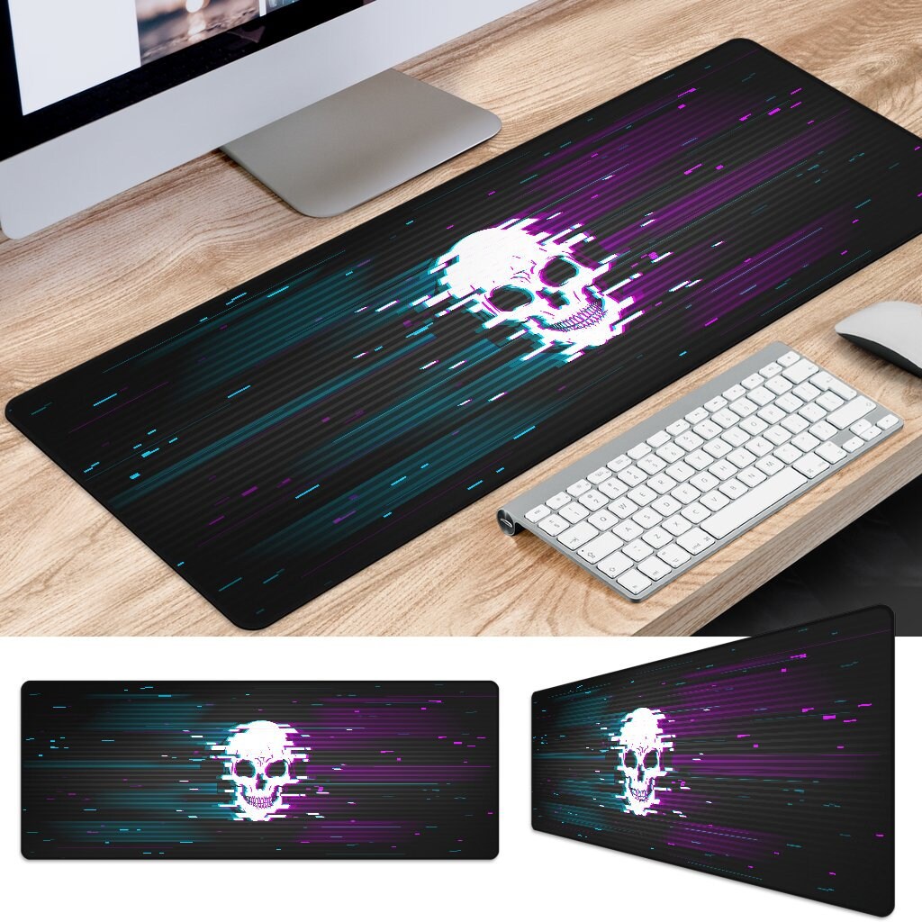 Discover Glitch Skull Anti Slip Mouse Mat