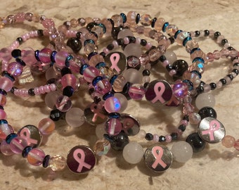 Breast Cancer Awareness Pink Ribbon Bracelets