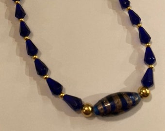 Vintage Venetian Glass Necklace made with Czech Glass and Gold Filled Beads