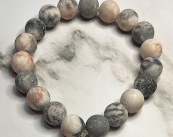Pink Zebra Jasper Beaded Bracelet