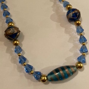 Vintage Venetian Glass Necklace made with Czech Glass and Gold Filled Beads