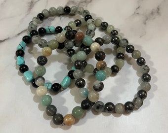 Amazonite, Kiwi Stone, And More! Semi-Precious Bracelets