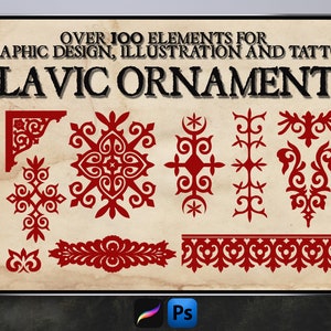 SLAVIC ORNAMENTS over 100 brush stamps for Photoshop and Procreate tattoo