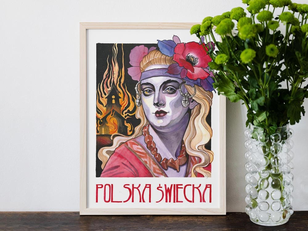 POLSKA Set of 2 polska Ludowa polska Świecka PRL Propaganda Poster ...