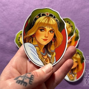 Slavic Girl VINYL STICKER viking esclaves païen folk journal journal ordinateur portable bouteille autocollants