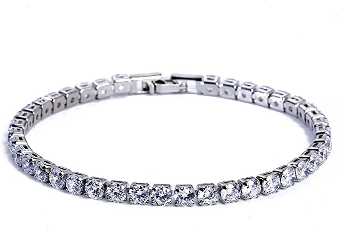 Dropship Luxury 4mm Cubic Zirconia Tennis Bracelets Iced Out Chain Crystal  Wedding Bracelet For Women Men Gold Color Bracelet to Sell Online at a  Lower Price | Doba