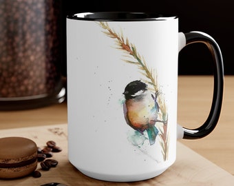 Chickadee Mug, Coffee Mug, Cute Chickadee, Hot Cocoa Mug, Black-capped chickadee, Bird Lover Gift