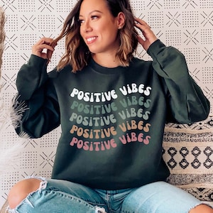 Positive Vibes Only Sweatshirt, Couples Sweatshirt, Jumper, Sweater, Rainbow, IVF Gift, Pineapple, Transfer Day, IVF Day, Good Vibes, IUI