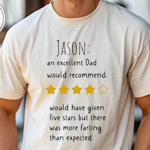 Funny Custom Dad Fart Shirt, Father&#39;s Day Personalized Gift, Fartled Shirt, Farter Shirt, Fart T Shirt, Offensive Shirt, Five Stars