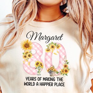 Custom Eighty Birthday Shirt, Comfort Colors 80th Birthday Shirt, Personalized 80 & Fabulous Shirt, Birthday Gift for Her