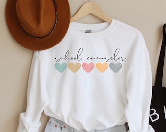 School Counselor Sweatshirt - School Counselor Sweater - Counselor Pullover - Counselor Crewneck - Counselor Gift. - cheetah print