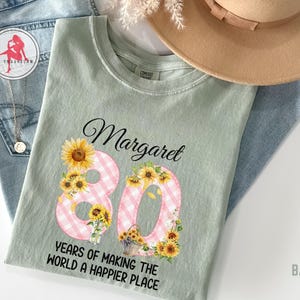 Custom Eighty Birthday Shirt, Comfort Colors 80th Birthday Shirt, Personalized 80 & Fabulous Shirt, Birthday Gift for Her