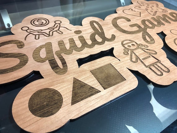 Squid Game Wood Sign - Laser Engraving Into Real Wood! for Wall or Room  Decoration. - Etsy Sweden