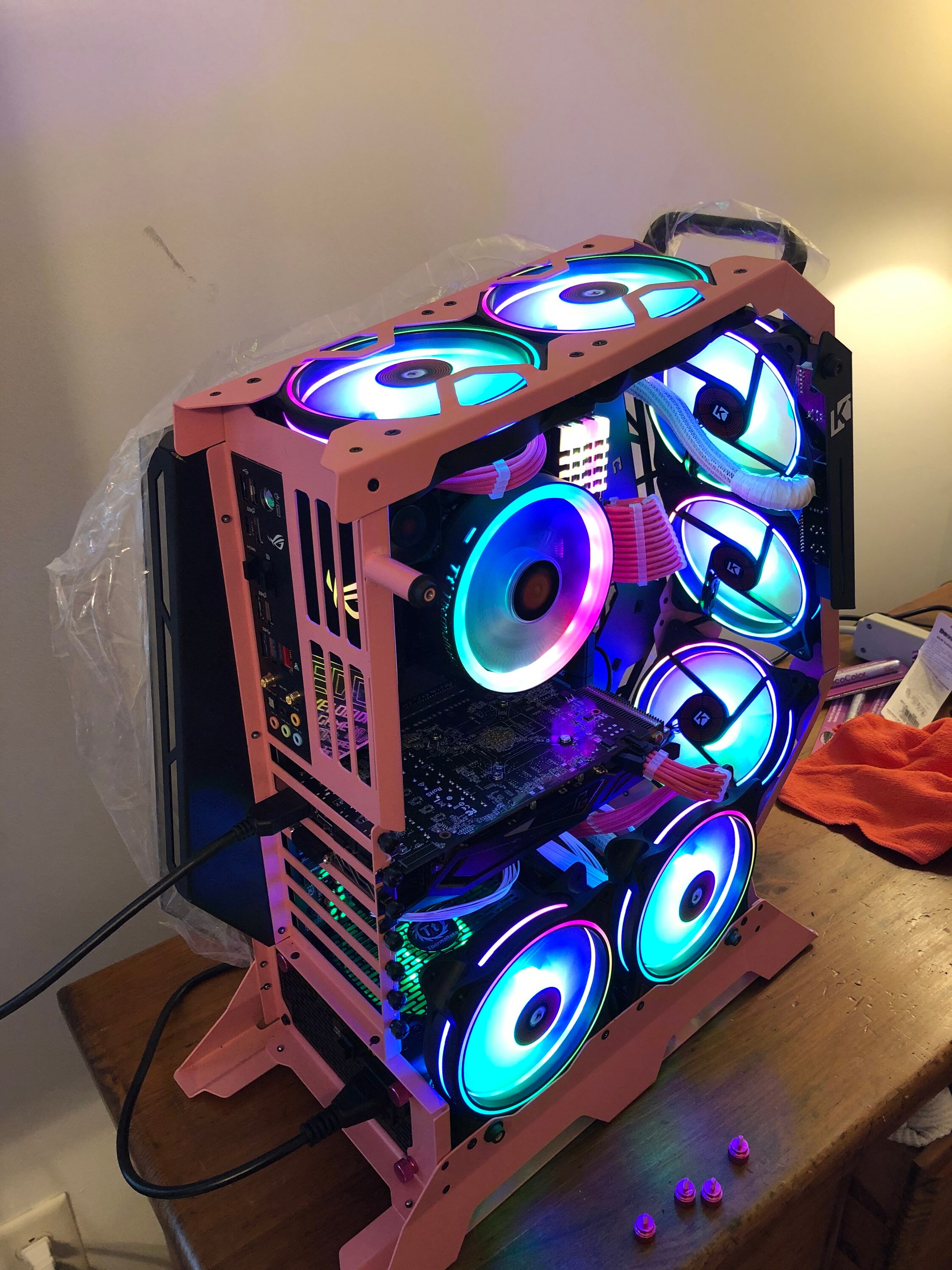 Ready to Ship Pink Gaming PC Wire Frame Custom Build PC | Etsy