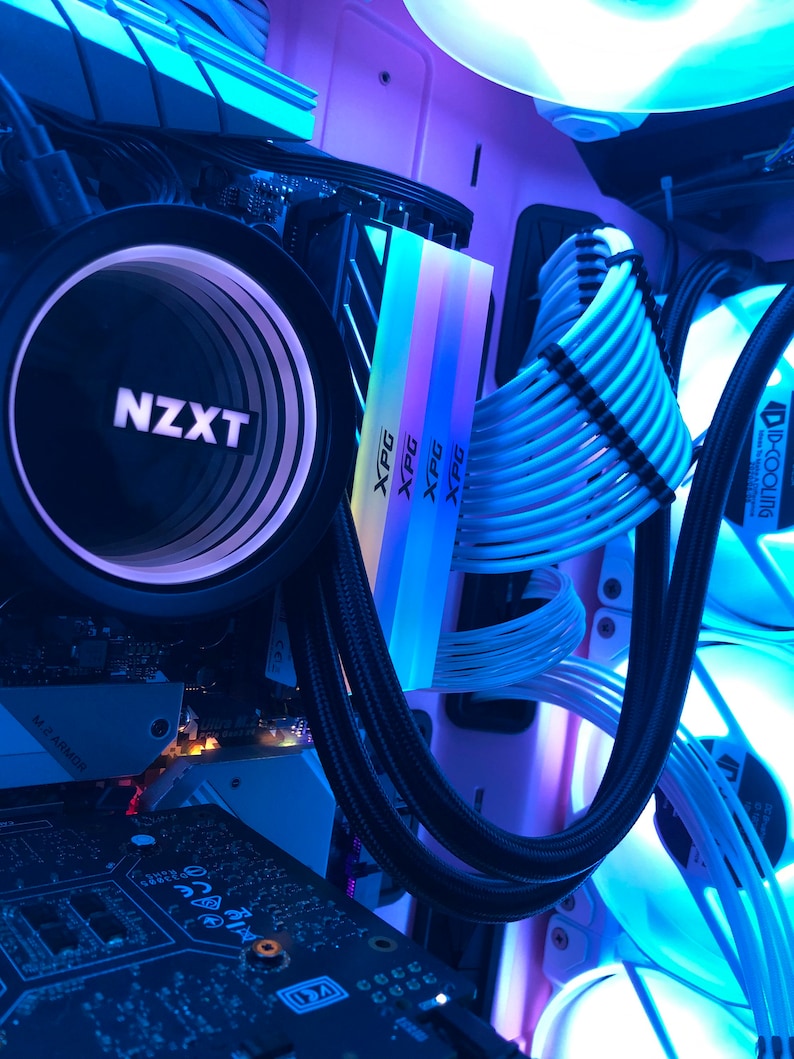 Pink gaming pc nzxt custom build pc for gaming etsy