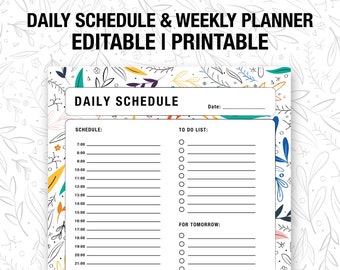 Daily Schedule & Weekly Planner