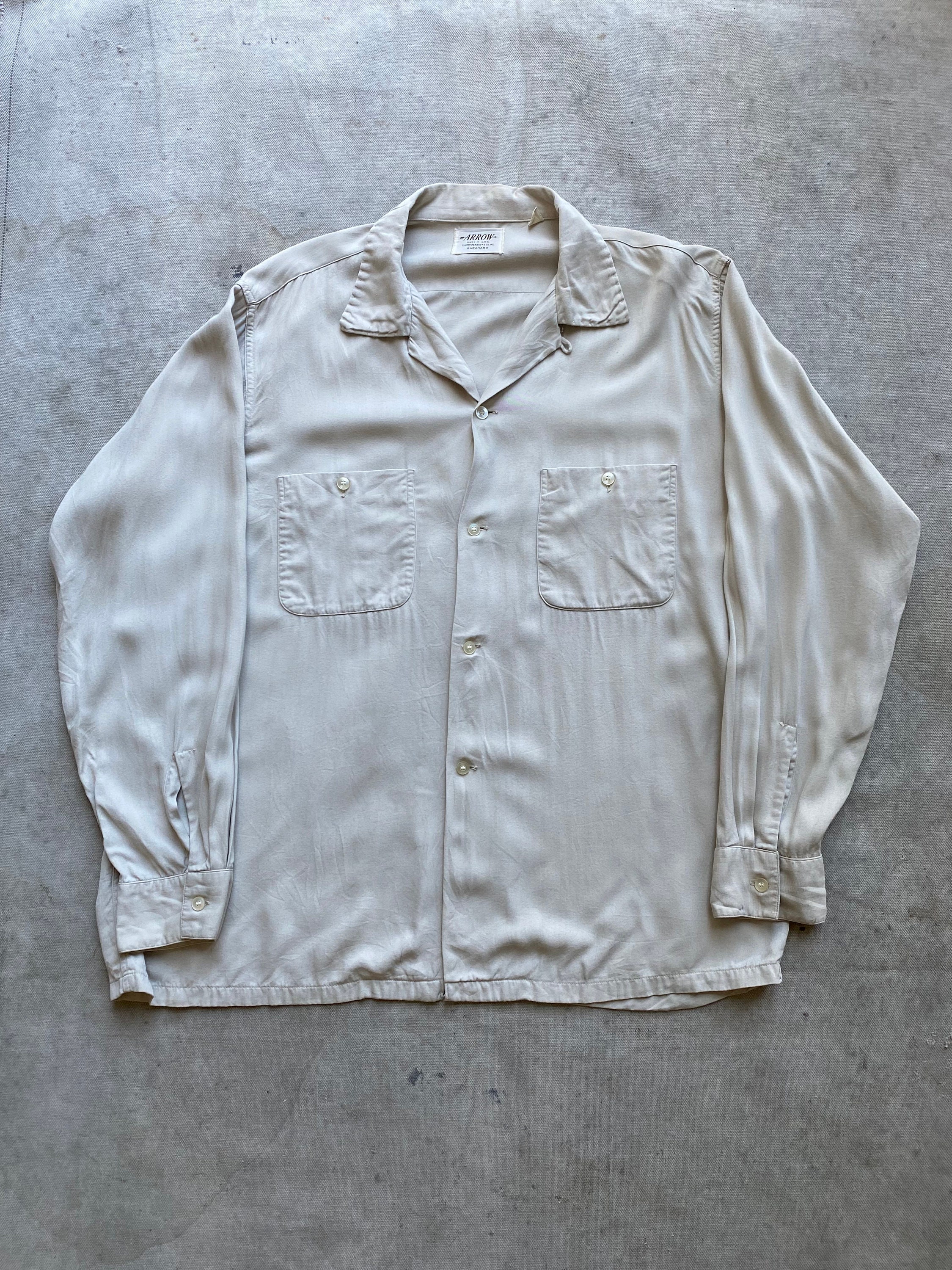 Vintage 1950’s Arrow Gabanaro Rayon Loop Collar Shirt