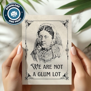 Karta Not A Glum Lot do wydrukowania | Prezent Recovery Humor | Pobieranie cyfrowe | Cytat Sober Fellowship | Karta spotkania AA inspirowana stylem vintage