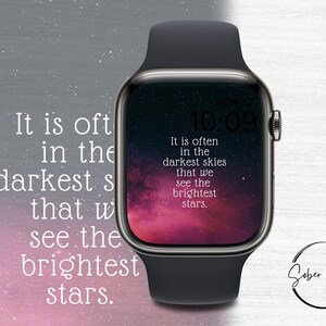 Brightest Stars Recovery Apple Watch Wallpaper, quadrante digitale per orologio sobrio in 12 passaggi, sfondo con citazione ispiratrice