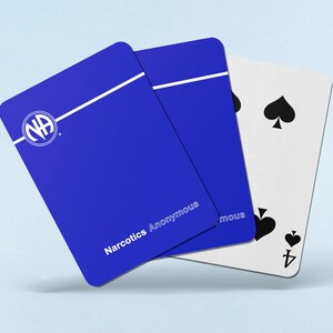 Cartes de poker Clean Time - cartes à jouer de récupération - conception de texte de base - soirée jeu sobre - cadeau de récupération NA - jeu de cartes en 12 étapes - bourse