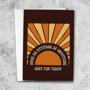 Carte de voeux de récupération, carte d'anniversaire de sobriété, attitude de gratitude, cadeau en 12 étapes, un jour à la fois