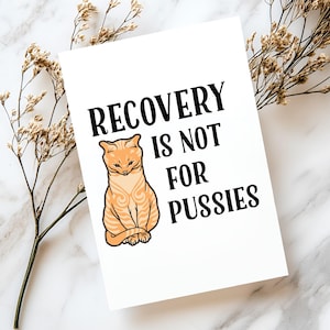 Carte de récupération de sobriété | Cadeau de soutien drôle de chat, commanditaire d'anniversaire de sobriété, programme de remerciement en 12 étapes, encouragement à la récupération, c'est pour les chattes