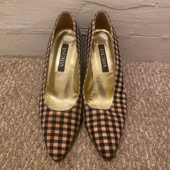 Vintage Escada Gingham Pumps - image 1