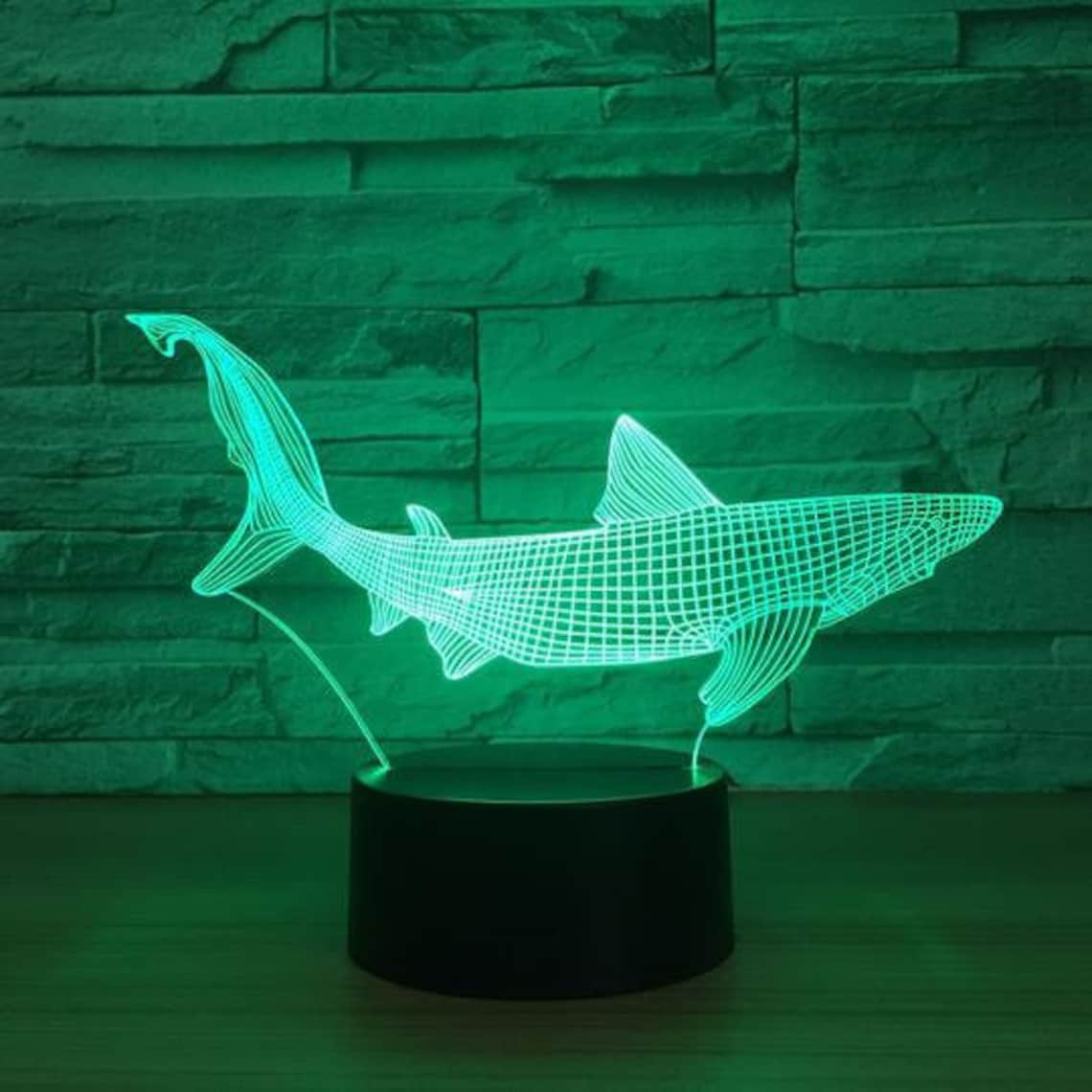 Shark 3D LED Illusion Night Light Lamp for Kids Adults Family Etsy