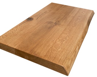 220x40 cm Massivholzplatte Eichenplatte Regal in 4 cm mit Baumkante in English Oak