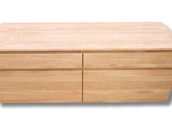 Waschtischunterschrank aus Eiche massiv Wildeiche mit 4 Schubkästen