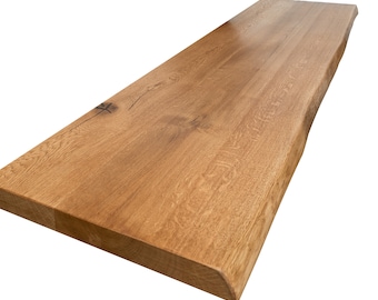 40 cm breite Massivholzplatte Eichenplatte Tischplatte Holzplatte Eiche Tisch massiv 4cm Baumkante English Oak, Längen 60 bis 400cm