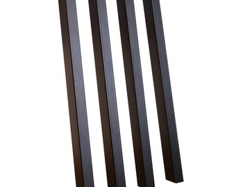 Metall Esstisch Beine in schwarz. schräg.  Set aus 4 Stück, 71cm . Stabile Ausführung. Industrie