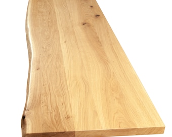 70 cm breite Massivholzplatte Eichenplatte Tischplatte Holzplatte Eiche Tisch massiv 4cm Baumkante Natural, Längen 60 bis 240cm