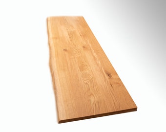 220x40 cm Massivholzplatte Eichenplatte Regal in 4cm mit Baumkante in Natural