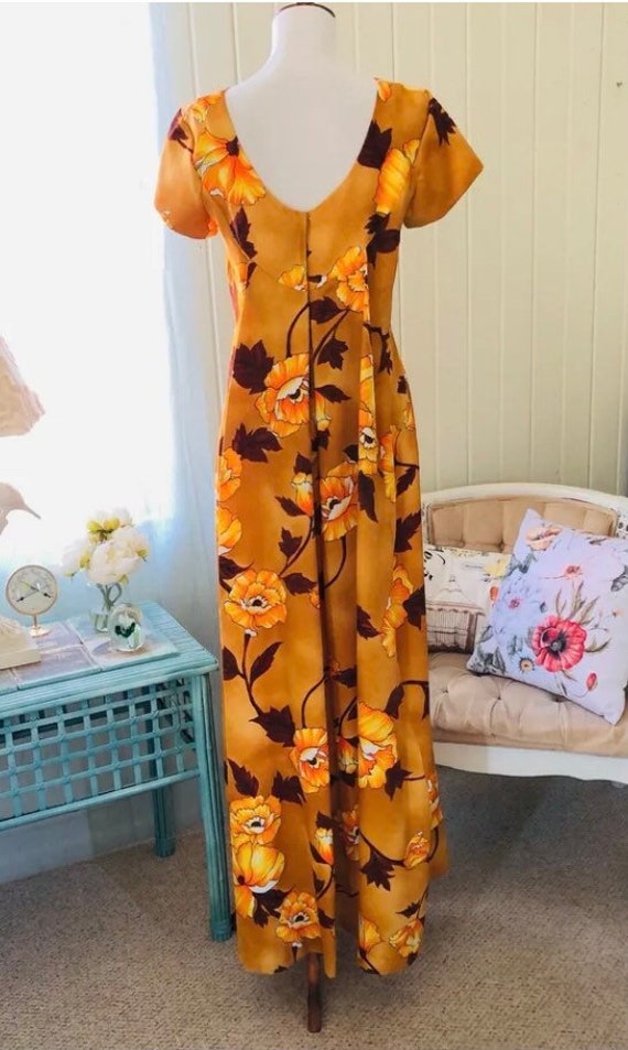 Vintage Island Fashions Floral Maxi Dress Gem