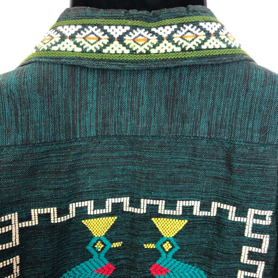 Vintage 70s Guatemalan embroidered jacket shirt - image 3