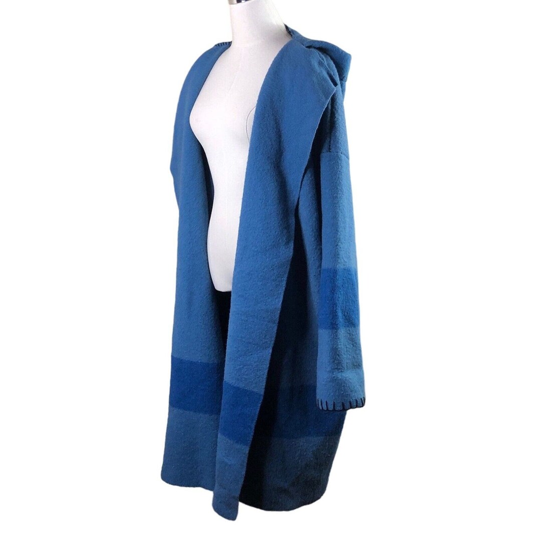 Vintage Hudson Bay Point Blanket Coat XXL Blue 100% Wool Heavyweight ...