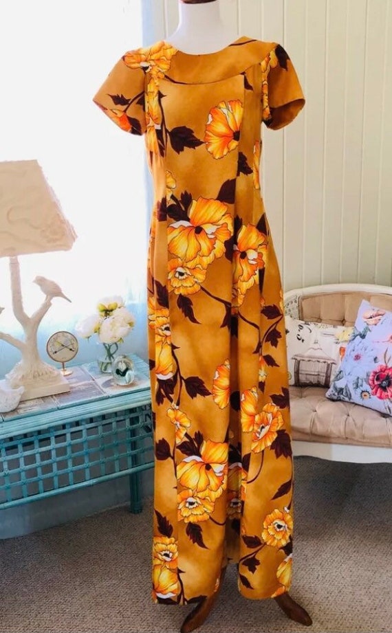 Vintage Island Fashions Floral Maxi Dress - image 2