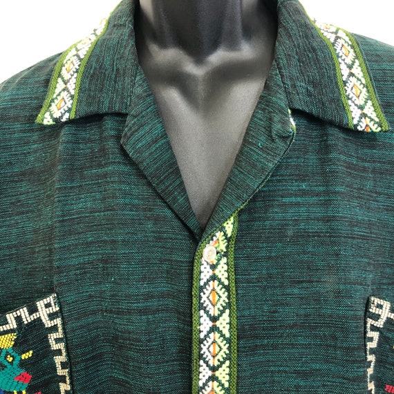 Vintage 70s Guatemalan embroidered jacket shirt - image 2
