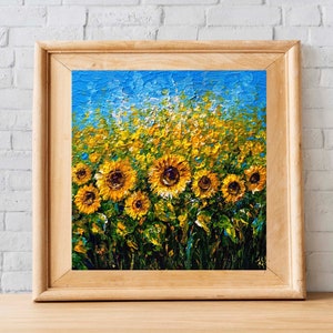 Ukrainian Sunflowers Oil Original Painting Canvas Art Flowers Artwork 8 ...