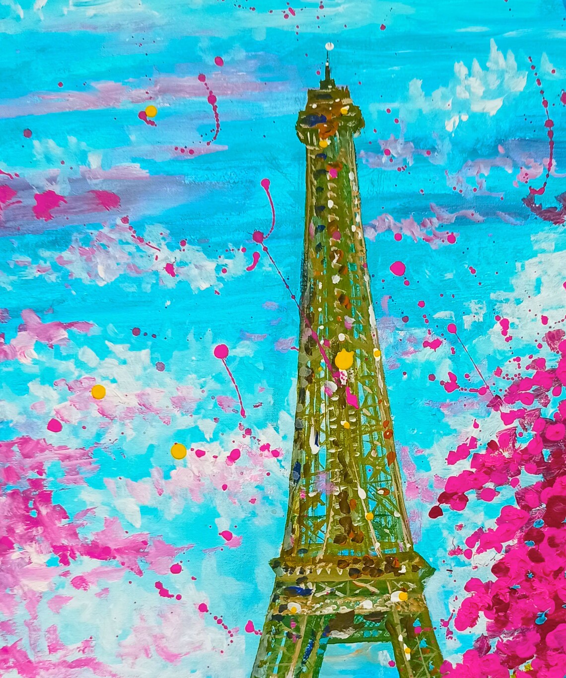Eiffel Tower Oil Painting Original Art Paris France Landmark Etsy