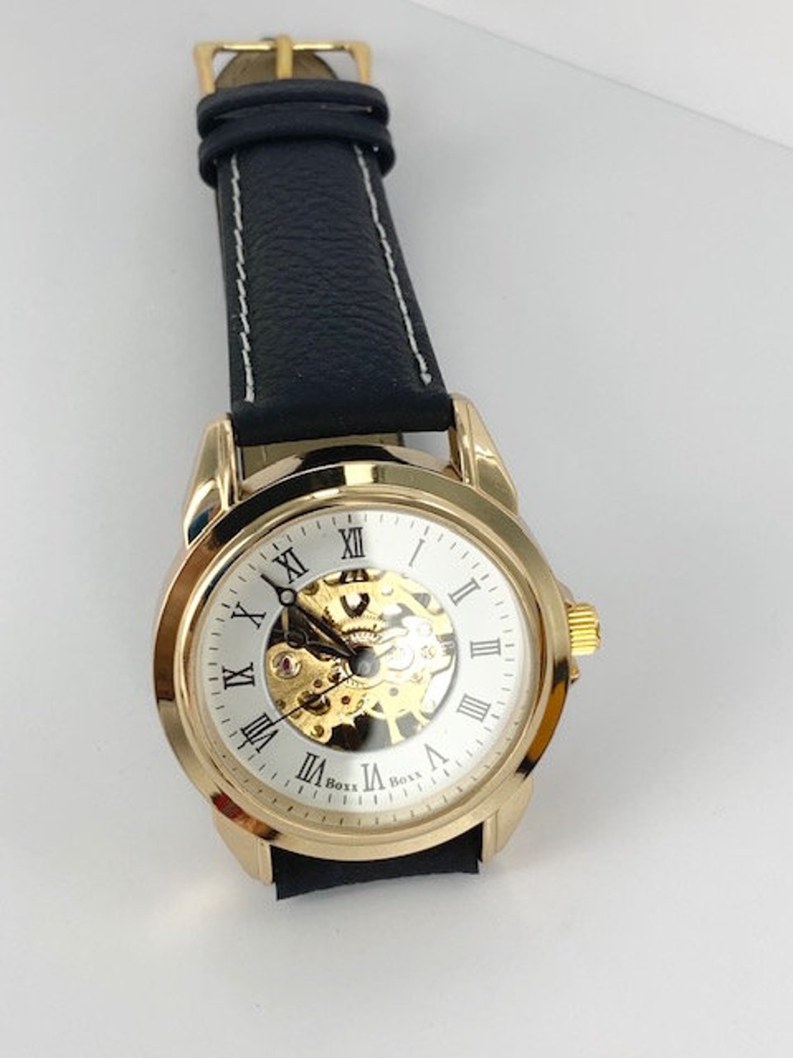 Mechanical wind up mens wrist watch engraved personalised Etsy