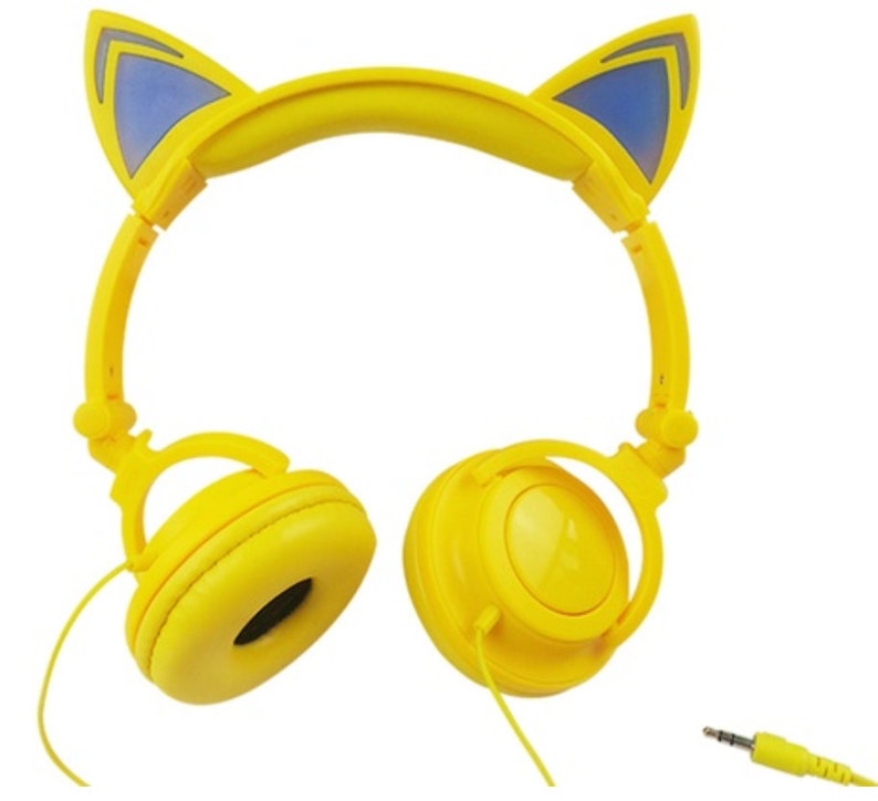 LightUp Cat Ear Headphones Etsy