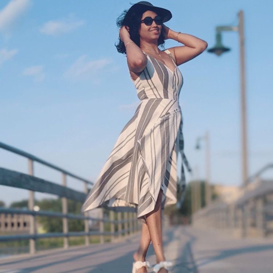 Capri Wrap Collar Midi Dress