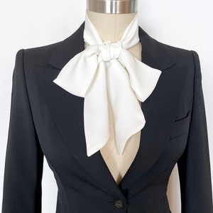Ivory Cream Skinny Scarf, Neck Bow, Neck Tie and Hair Tie