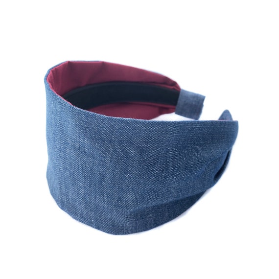 Denim Headbands for Women Cotton Chambray Blue Stylish | Etsy