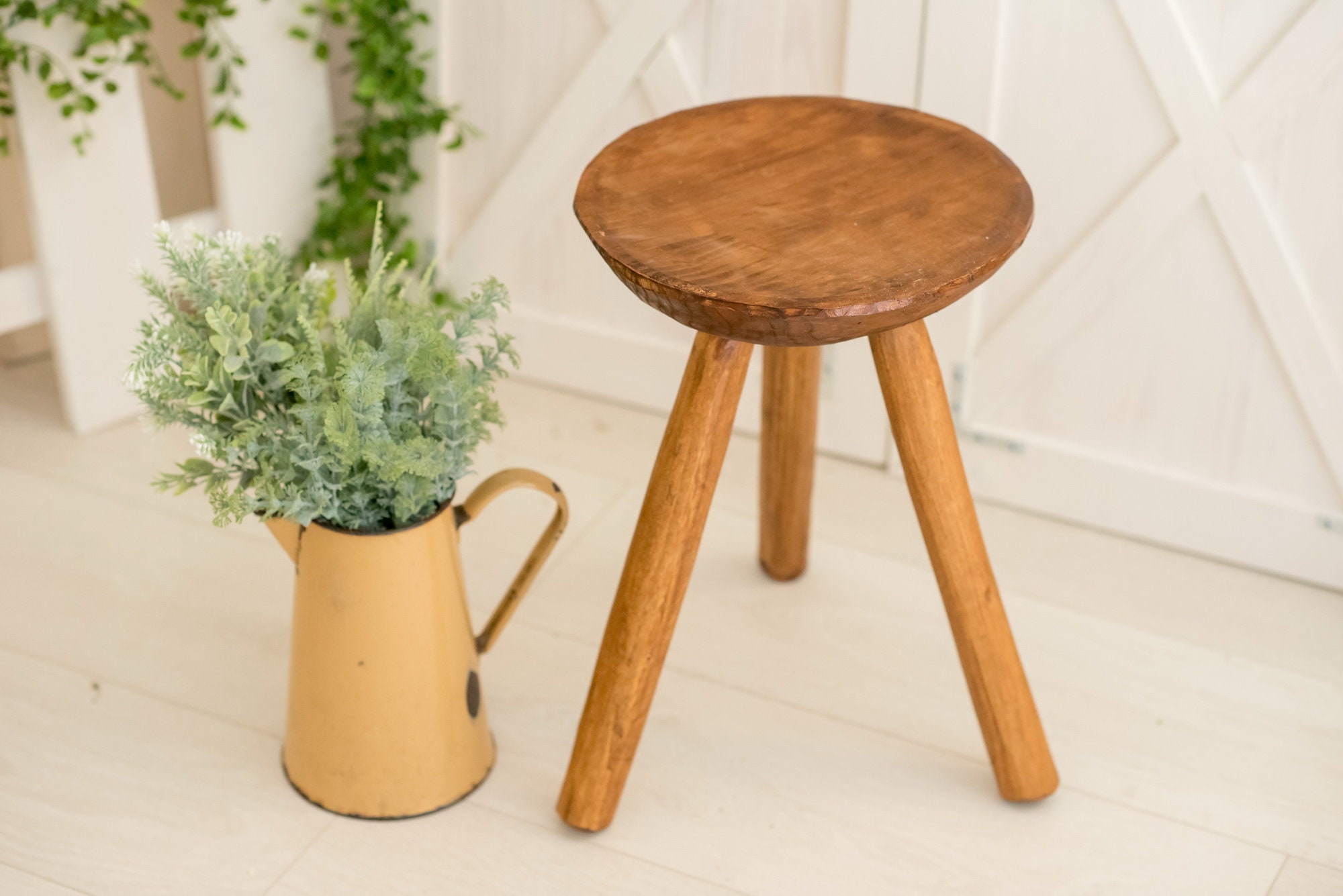 Carved Plant Stand/ Wood Plant Stand Stool/ Wooden Plant Stand