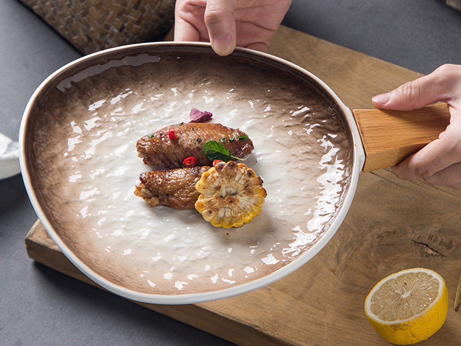 3 colors bake plate with handlesteak platedinner Etsy