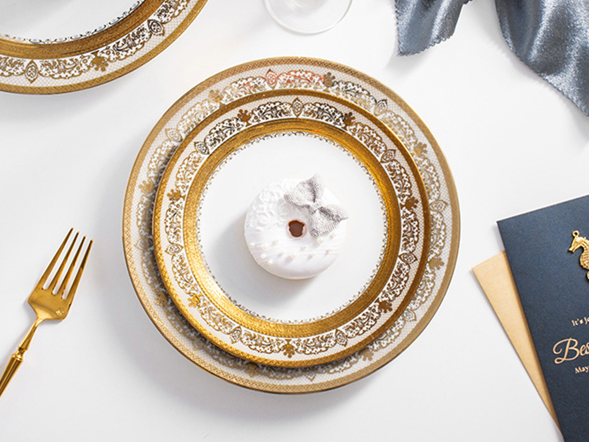 4 Patterns Golden Plates7.5/9/10.5 Ceramic Etsy