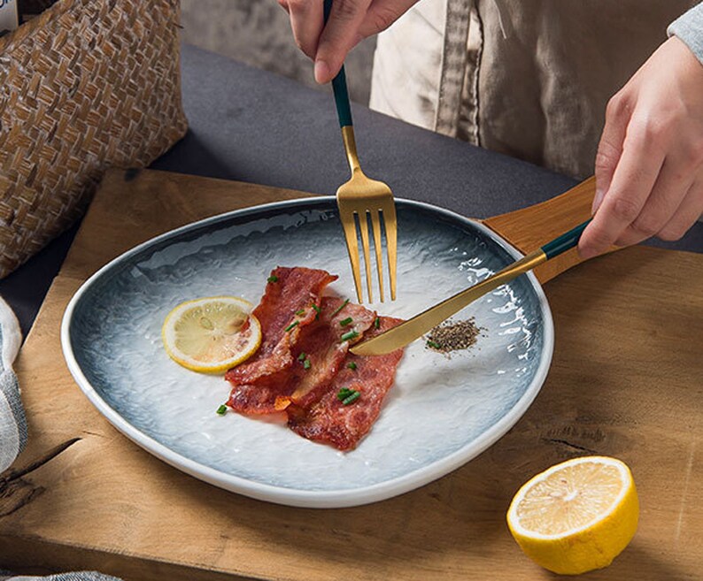 3 colors bake plate with handlesteak platedinner Etsy
